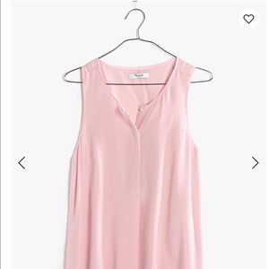 NWT Madewell silk top pink size L E8958